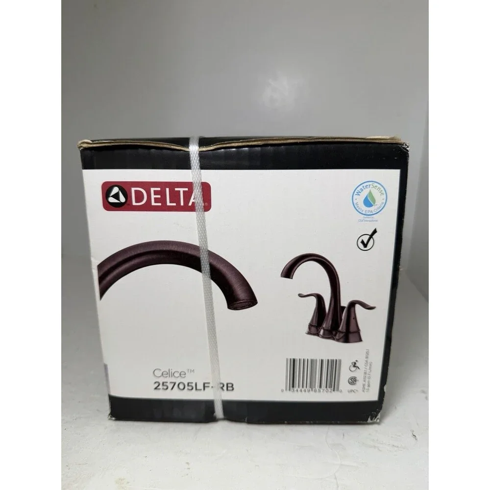 Delta Celice 25705LF-RB Bronze Centerset High Arc Bathroom Sink Faucet NEW
